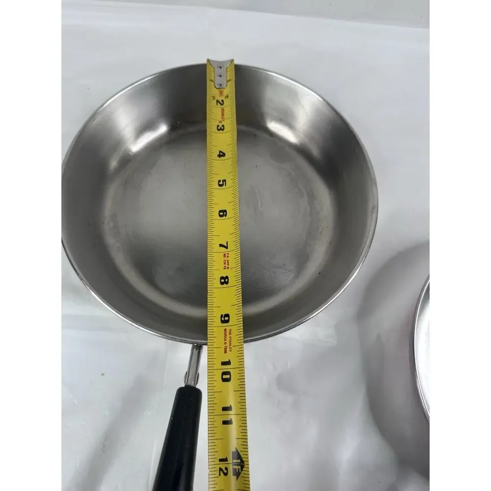 Revere Ware Copper Bottom 6 Quart Stock Pot 9” & 8”Frying Sauté Pan USA
